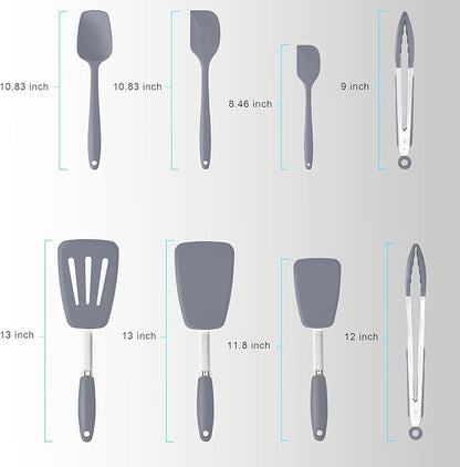 Silicone Spatulas Set Turners Tongs Cooking Utensils Set High Heat Resistant - Image 2