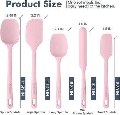 ChefAide 5 Pieces Silicone Spatula Set, Food Grade Rubber Spatula, Upgrade - Image 2