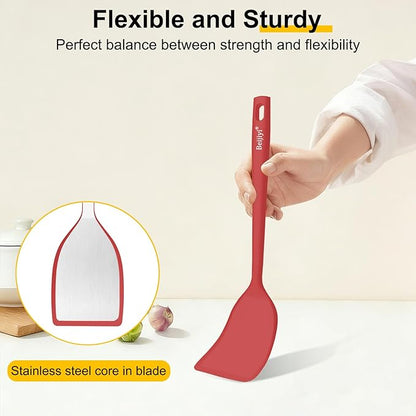 Beijiyi Silicone Spatula Set of 4, 600°F Heat Resistant, BPA Free Kitchen - Image 5