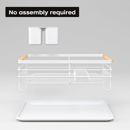 Dish Racks for Kitchen Counter: Wooden Handles, Thickened Metal, No Assembly. - Image 6