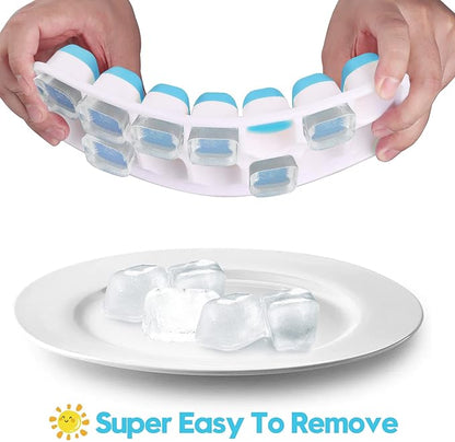 Silicone Ice Cube Tray, Jrisbo 4 Pack Easy-Release & Flexible 14-Ice Cube Trays - Image 2