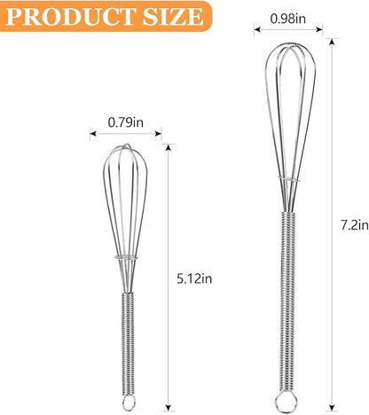 NileHome Mini Whisks Stainless Steel Whisk Set 5" 7" 7"Kitchen Small Wisk - Image 2