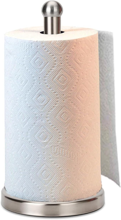 Paper Towel Holder Stand with Sturdy Base Fits Standard and Jumbo Sized Paper by Noonext+