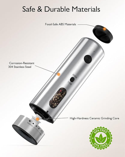 Electric Salt and Pepper Grinder Set, Upgraded 2-Speed Setting, External 6 - Image 9