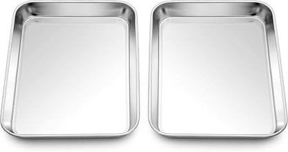 Homikit 2 Pack Baking Sheet, 9 x 7 Inches Stainless Steel Cookie Tray Set by Homikit