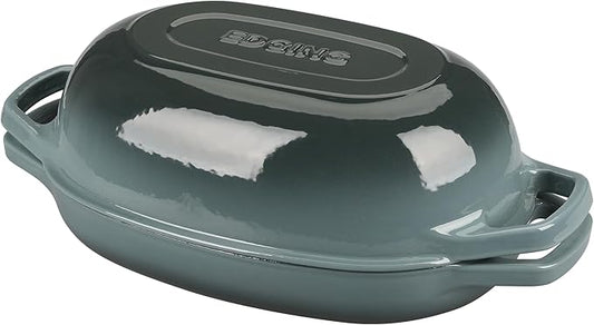 EDGING CASTING Enameled Cast Iron Oval Dutch Oven Pot by EDGINGCOOKWARE