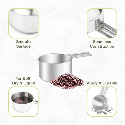 2PCS 3/4Cup Single Measuring Cup, Etched Inner Scale Stainless Steel Measure - Image 5