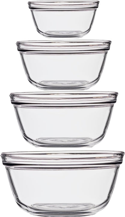 Anchor Hocking 4 Piece Glass Mixing Bowls Set – Durable, and Dishwasher Safe – by AnchorHocking