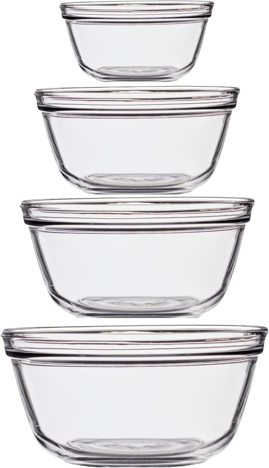 Anchor Hocking 4 Piece Glass Mixing Bowls Set – Durable, and Dishwasher Safe – by AnchorHocking