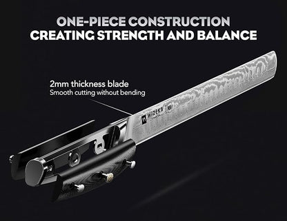 WIZEKA 12 Inch Damascus Slicing Knife - Image 4