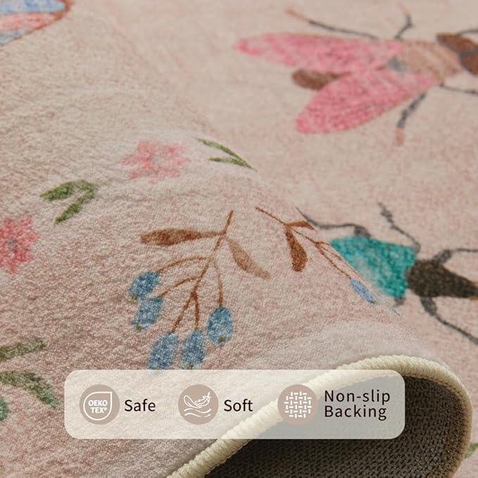 Rugxara 2x6 Floral Runner Rug, Washable Runners - Image 4