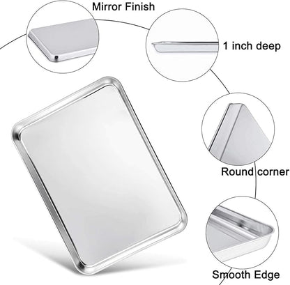 TeamFar Baking Sheet with Rack Set of 4, 20’’×14’’×1.2’’, Half Size Stainless - Image 3