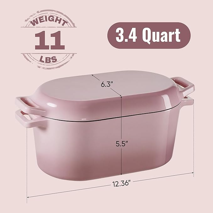Dutch Oven for Bread Baking, 3.4 QT Bread Dutch Oven for Sourdough, Enamelled - Image 3