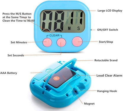 Digital Kitchen Timer, Big Display Screen, Loud Alarm, Strong Magnetic Backing - Image 2