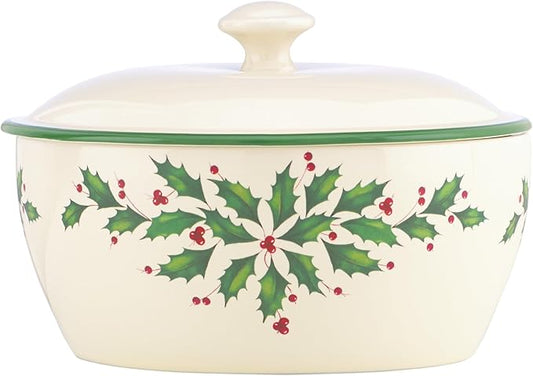 Lenox 847117 Holiday Covered Casserole, Christmas Theme
