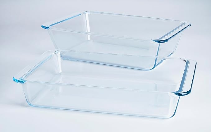 Set of 2 pcs Tempered Glass Baking Dish Set, Deep and Classic Borosilicate - Image 4