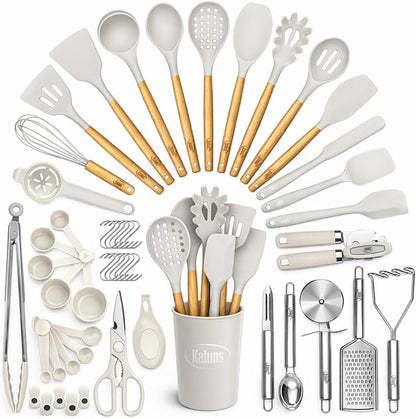 Kaluns 50 PCS Silicone Kitchen Utensils Set Complete Kitchen Set by Kaluns%C2%AE