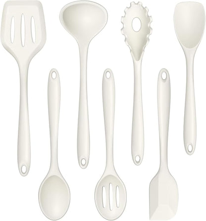 TeamFar Silicone Cooking Utensils Set, 7-Piece Heat Proof Kitchen Utensils Set by TeamFar