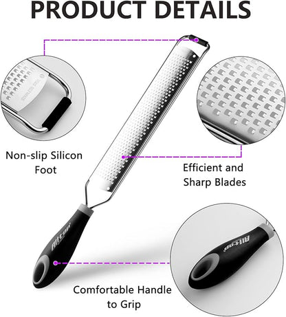 ALLTOP Lemon Zester, Hand-held Stainless Steel Food Grater, Pro Kitchen Tool - Image 7