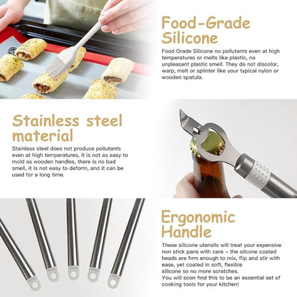 Kitchen Utensil Set-Silicone Cooking Utensils-33 Kitchen Gadgets & Spoons - Image 5