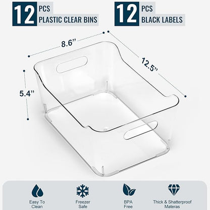 12 PACK Multi-Use Clear Plastic Storage Bins - Image 7