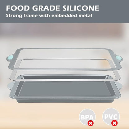 Webake Silicone Sheet Cake Pan, 14 Inch Silicone Sheet Pans 2 Pack Cookie Sheet - Image 2
