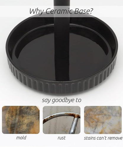 VROOMIUM Paper Towel Holder Countertop, Ceramic Base Easy-to-Clean, 1.5 lbs - Image 2