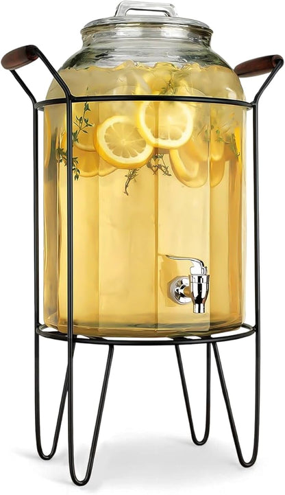 3 Gallon Glass Ice Cold Beverage Dispenser - by MosJos