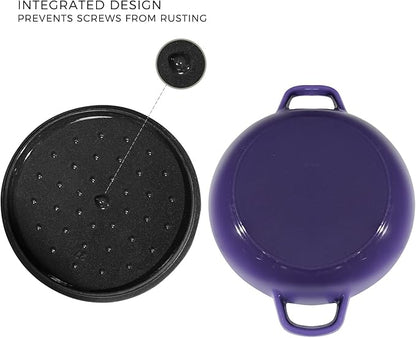 Flavehc Braiser Enameled Cast Iron Braiser 3 qt Braiser Pan - Image 5