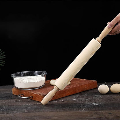 Rolling Pin, 13.8 Inch Wood for Kneading the Dough of Baking Bread - Image 4