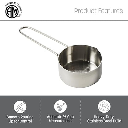 American METALCRAFT, Inc. 1/3 Stainless Steel Measuring Cup - Image 3