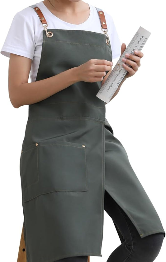 KITCHIEF Pottery Apron Split Leg, Cross Back Chef Apron by KITCHIEFCoatApron