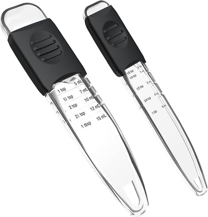Professional Adjustable Measuring Spoons Set of 2#2258, Fits in Spice Jars by ReneeChefmeetsyourkitchenneeds
