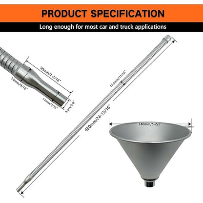 24.8" Steel Bendable Universal Spout Funnel - Image 4