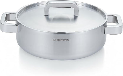 316 Stainless Steel 3.8 Quart Brazier by CHEFWIN