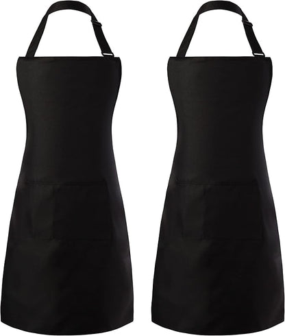 Tosewever 2 Pack Adjustable Bib Apron, Waterdrop Resistant Aprons by Tosewever
