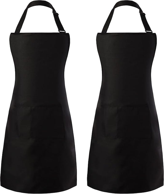 Tosewever 2 Pack Adjustable Bib Apron, Waterdrop Resistant Aprons by Tosewever