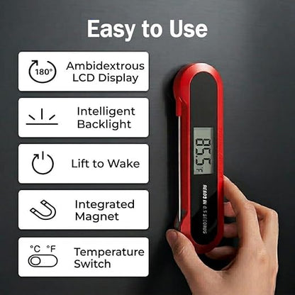 Professional 3X Faster 0.5sec Instant Read Meat Thermometer Digital, High - Image 5