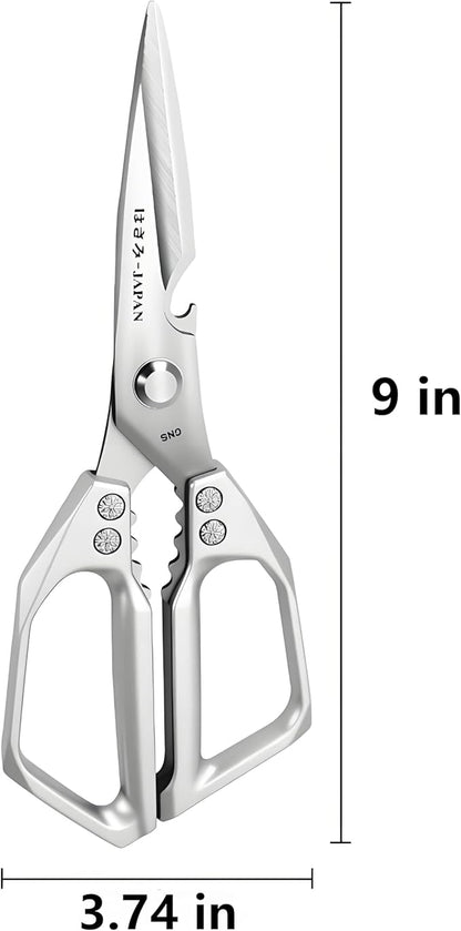 Kitchen Scissors, All Purpose，Ultra Sharp Meat Scissors，Heavy Duty Silver - Image 2