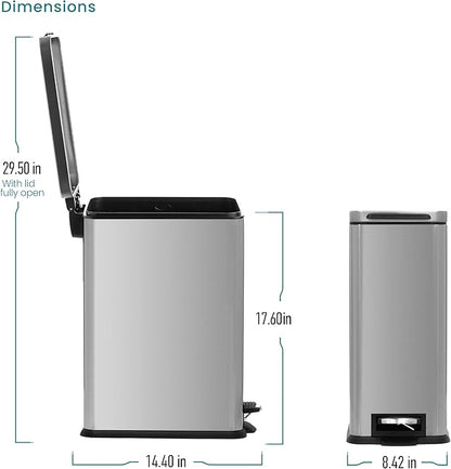 Home Zone Living 4 Gallon Slim Kitchen Trash Can - Image 8
