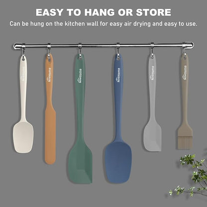 NileHome Silicone Spatula Set, 6 Pieces Food Grade Kitchen Utensils - Image 5