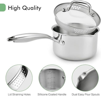 Tri-Ply Stainless Steel Sauce Pan - Image 6