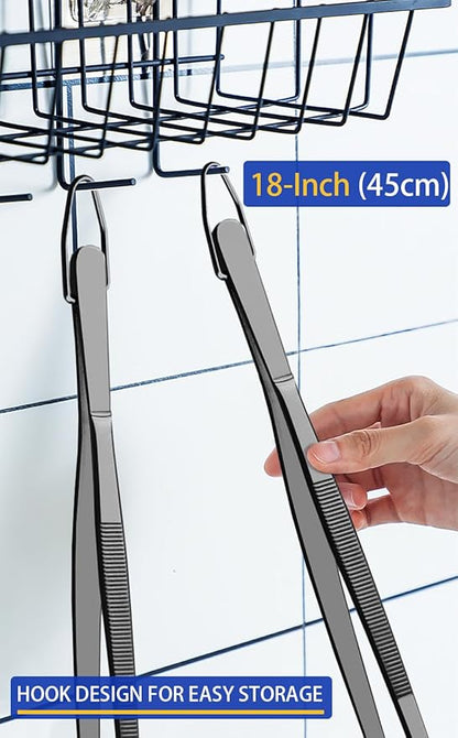 JETKONG 2 Pcs 18 Inch Stainless Steel Grill Tongs Heavy Duty Giant Tweezer Tongs - Image 7