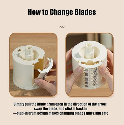 Rotary Cheese Grater with Hand Crank, and Grating Cheese, Vegetables, and Fruit - Image 5