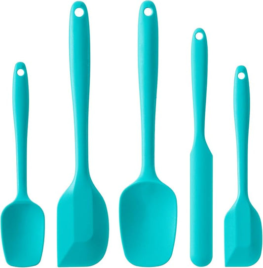Silicone Spatula Set, 5 Piece Food Grade Rubber Spatulas by Hoewina