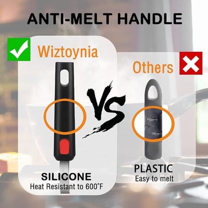Silicone Spatula Turner Set of 4, Wiztoynia 600°F Heat Resistant Cooking - Image 5