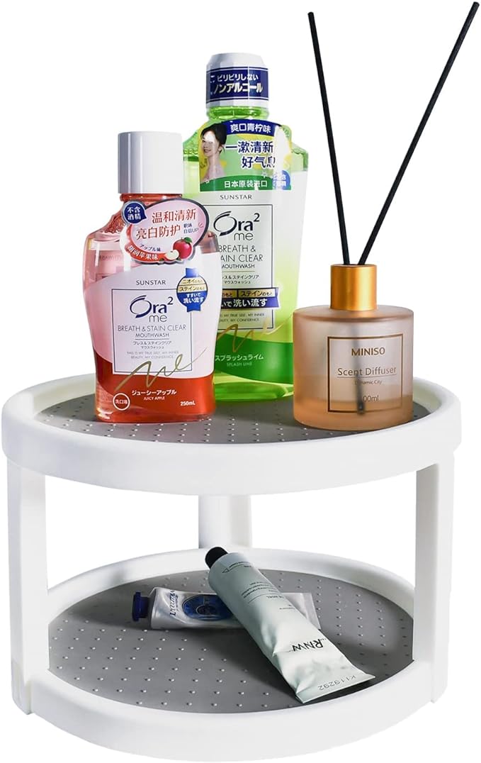 Lazy Susan Organizer, 2 Tier Non Skid Spice Rack Turntable, 360 Degree Rotating - Image 7