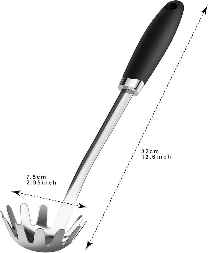 Stainless Steel Spaghetti Spoon, 12.6 Inch Pasta Server - Image 6