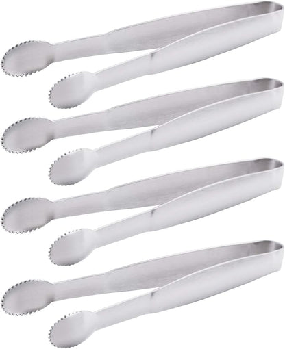 HINMAY 5" Mini Serving Tongs Set, Tiny Stainless Steel Small Tongs by HINMAY