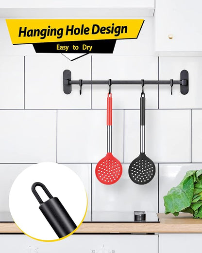 Kitchen Ladle Strainer Set of 2 Large Slotted Spoon - Image 6